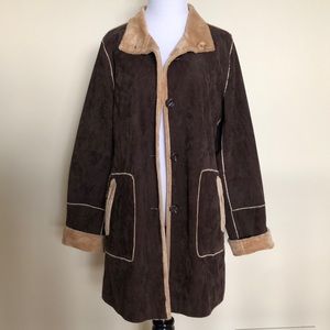 Suede Reversible Coat by Veeko
